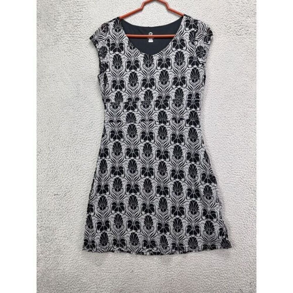 Merrell Dress Womens Medium Black Geometric Select Wick Cap Sleeve Mini Athletic